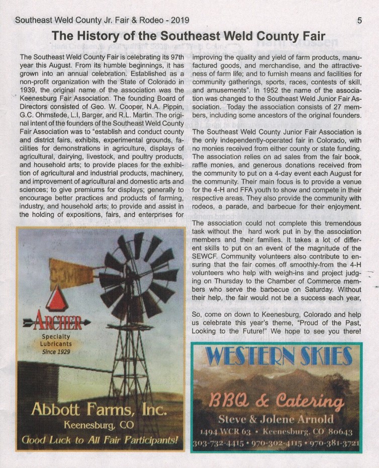 Southeast Weld county Fair 2019